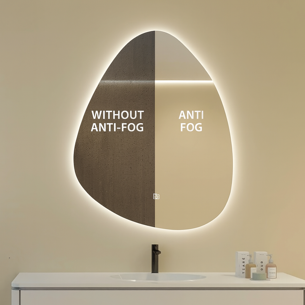 TEAR DROP LED ANTI FOG MOTION SENSOR MIRROR 700MM X 900MM