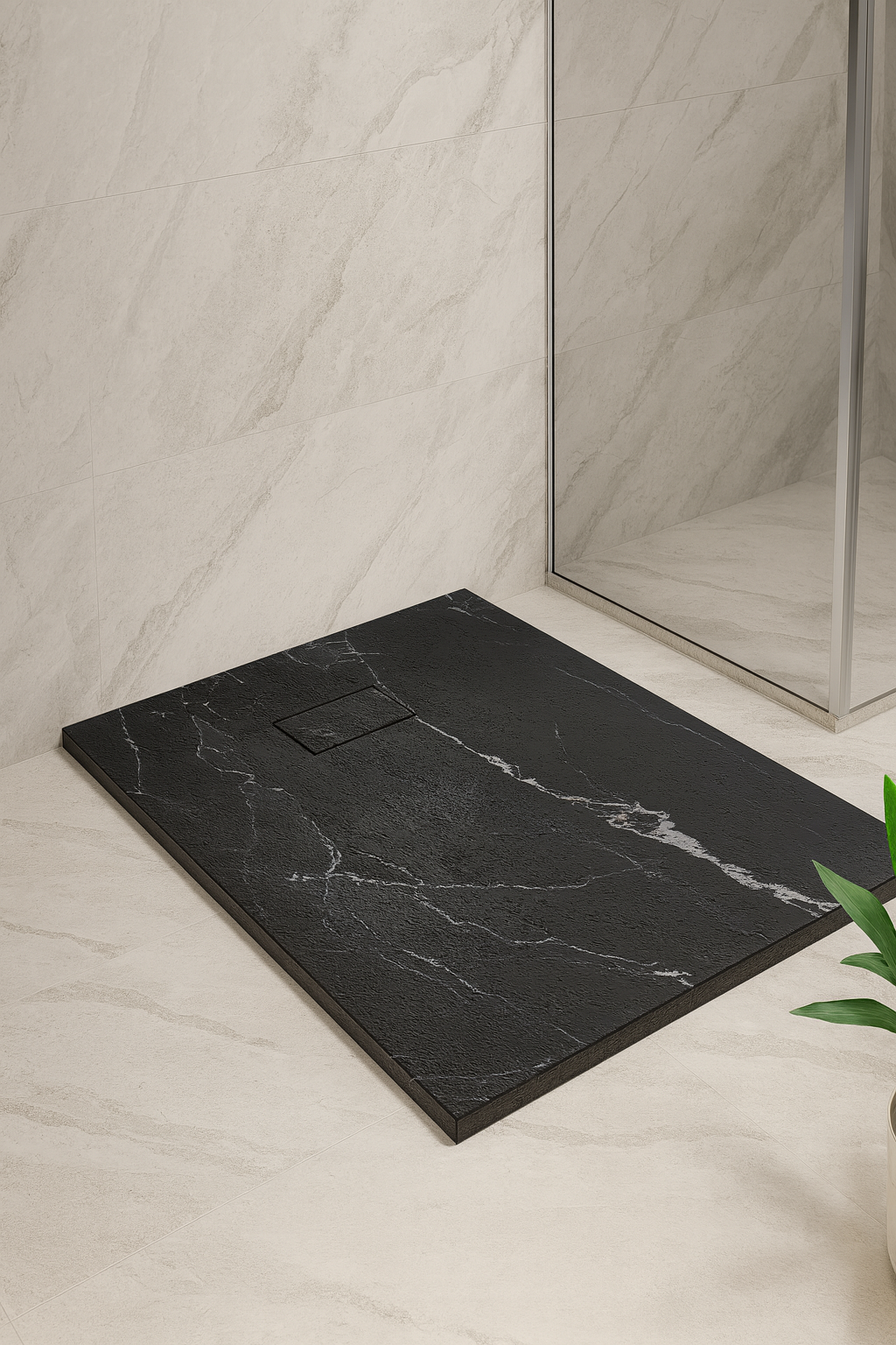 CARRERA RESIN RECTANGULAR SHOWER TRAY 1000MM X 800MM - 900MM X 900MM - WASTE INCLUDED - 2 Variants