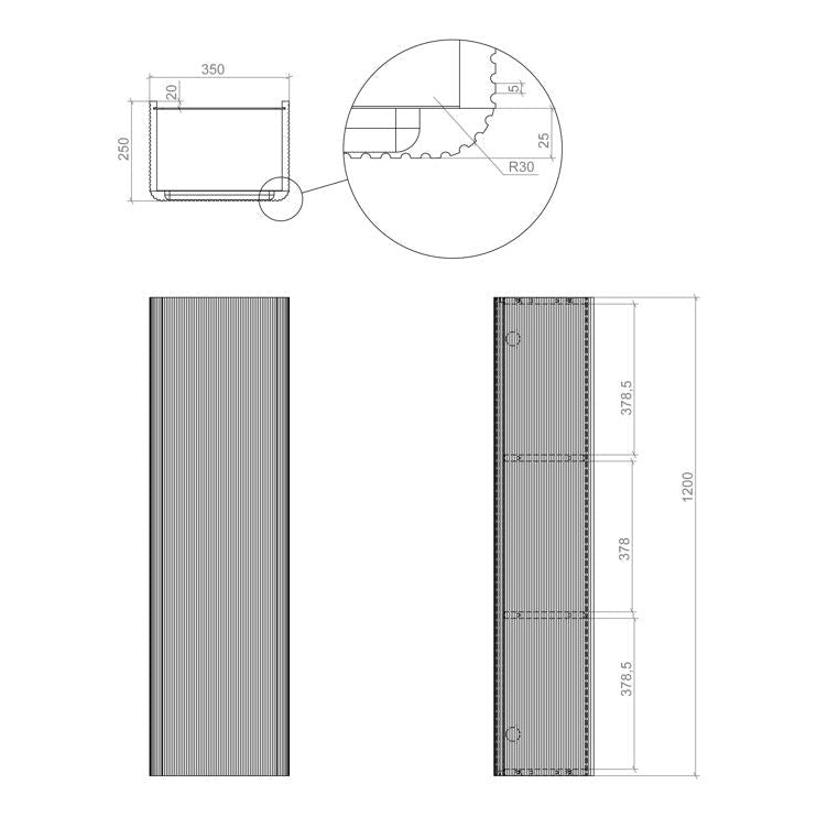 Cosmos 350mm Wall Hung 1 Door Tall Unit