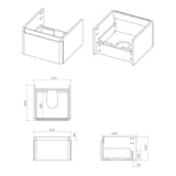 Kuba Wall Hung 1 Drawer vanity Unit & 1TH Basin