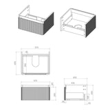 Kuba Wall Hung 1 Drawer vanity Unit & 1TH Basin