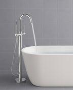 Tide polished chrome free standing bathtub mixer