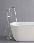 Tide polished chrome free standing bathtub mixer