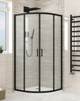 ONDAS Black 6MM Toughened glass Shower Enclosure 900MM X 900MM X 1900MM