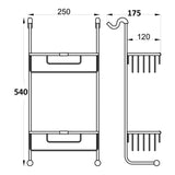 Melato 2-Tier Shower Caddy - Chrome
