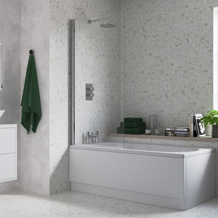 800x1500mm Single Straight Bath Screen (6mm)