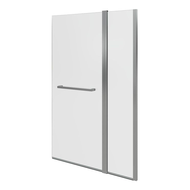 1000x1500mm Two Panel Folding Bath Screen (6mm) - Chrome