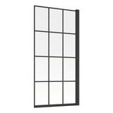 800x1500mm Single Straight Bath Screen (6mm) - Black Framed