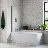 800x1400mm Radius Bath Screen (6mm) - Chrome