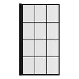 800x1400mm Square Grid Bath Screen (6mm) - Matt Black