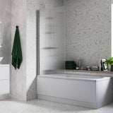 Fluted 800x1500mm Single Straight Bath Screen (5mm)
