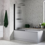 Fluted 800x1500mm Single Straight Bath Screen (5mm)