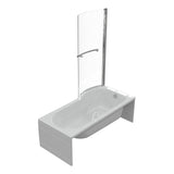 P-Shape 1700x700-850x410mm 0TH Shower Bath, Panel & Screen