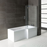 L-Shape 1700x700-850x410mm 0TH Shower Bath, Panel & Screen (RH)