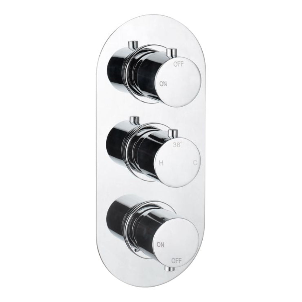 Two Outlet Thermostatic Shower Pack - 3 valve control - hand rail