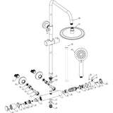 Aurora Round Thermostatic Bar Mixer w/Riser Kit - Brushed Bronze