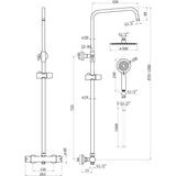 Aurora Round Thermostatic Bar Mixer w/Riser Kit - Brushed Bronze