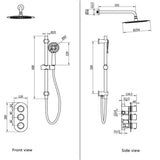 Two Outlet Thermostatic Shower Pack - 3 valve control - hand rail