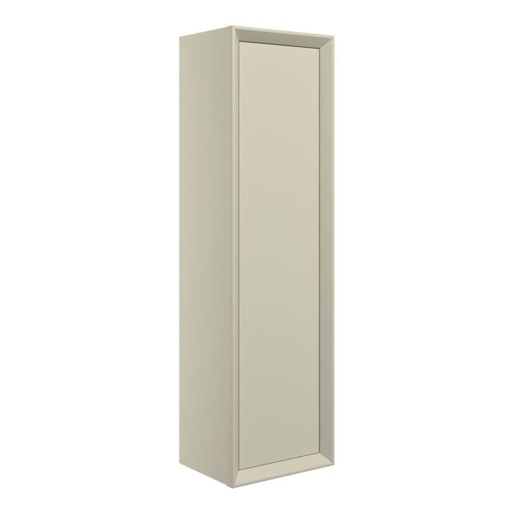 Push 345mm Wall Hung 1 Door Tall Unit - Matt Cotton
