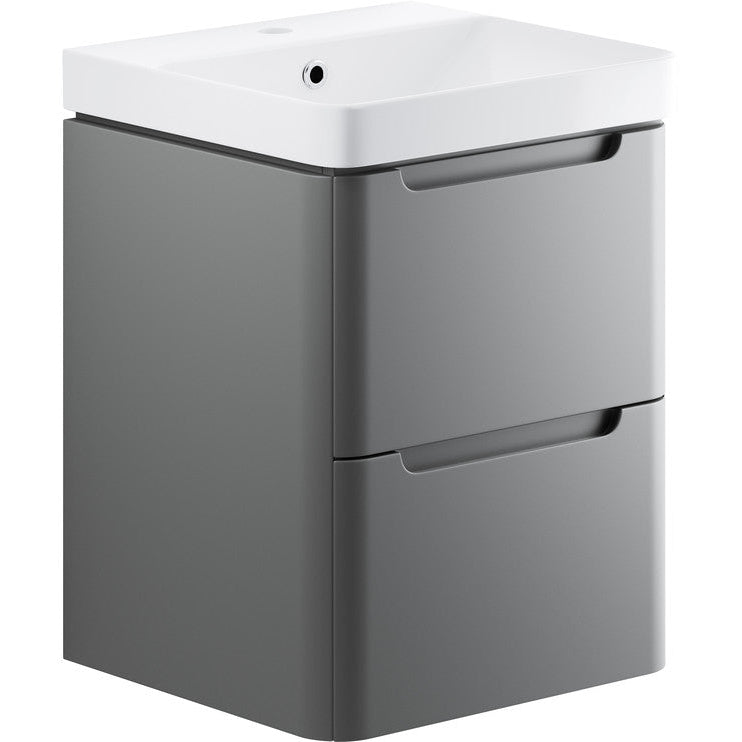 Lambra 2 Drawer Wall Hung Cloakroom vanity Unit