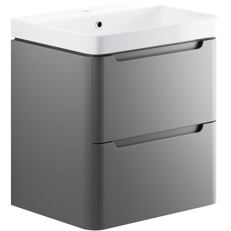 Lambra 2 Drawer Wall Hung Cloakroom vanity Unit