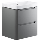 Lambra 2 Drawer Wall Hung Cloakroom vanity Unit