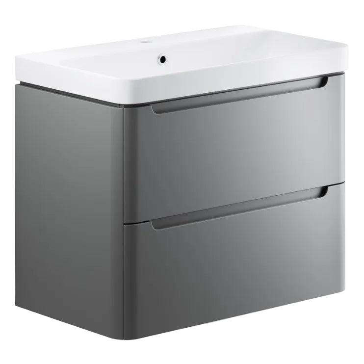 Lambra 2 Drawer Wall Hung Cloakroom vanity Unit