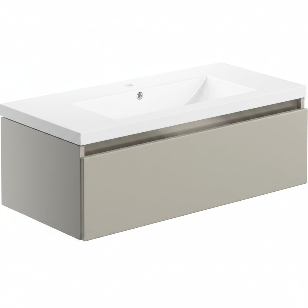 Carino 1 Drawer Wall Hung Basin Unit Inc. Basin