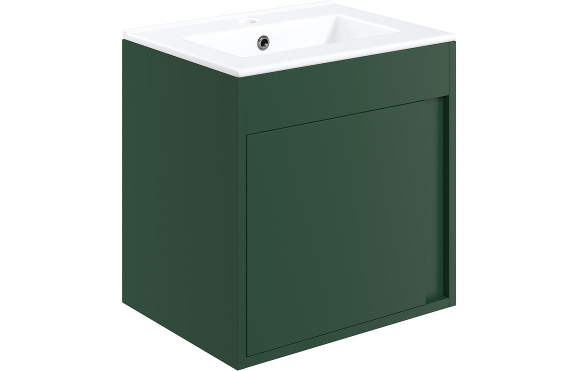 Elements 510mm x 390mm Wall Hung vanity cabinet unit - Matt Conifer Green
