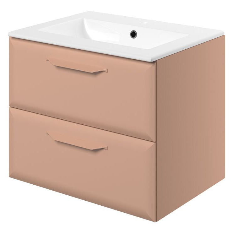 Mika 615mm Wall Hung 2 Drawer Basin Unit w/1TH Basin