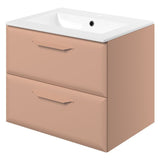 Mika 615mm Wall Hung 2 Drawer Basin Unit w/1TH Basin