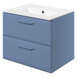 Mika 615mm Wall Hung 2 Drawer Basin Unit w/1TH Basin