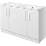 Mika 1210mm Floor Standing 4 Door Basin Unit w/Basin - Matt White
