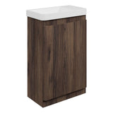 Kuba 550mm Floor Standing Slim Depth 1 Door Basin Unit & 1TH Basin