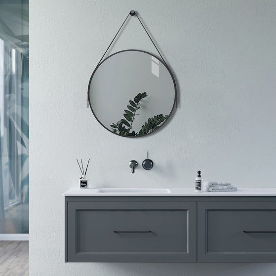 Mako 600mm Round Mirror - Matt Black