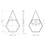 Kanto 500x433mm Hexagonal Mirror - Brushed Bronze
