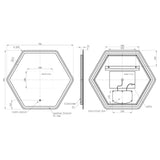 Togo 785x693mm Hexagonal LED Mirror