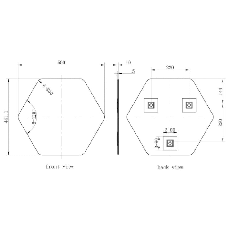 Nori 500x441mm Hexagonal Mirror