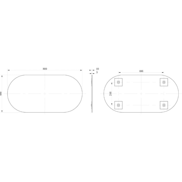 Soleil 400x800mm Oblong Mirror