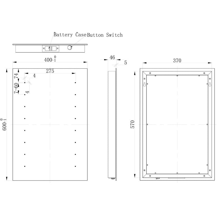Finlo Rectangle Battery-Operated LED Mirror
