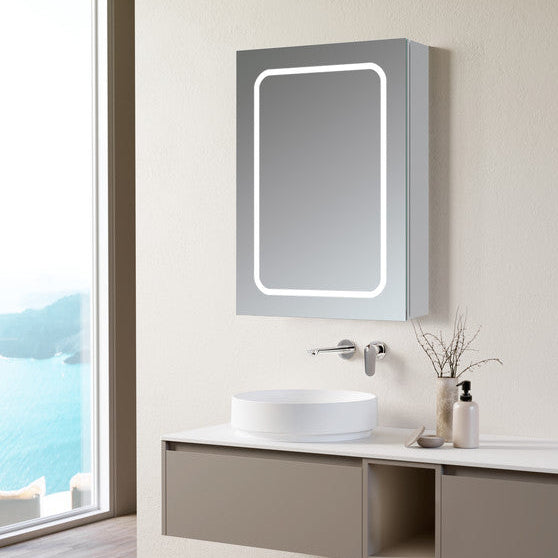 Rika 500mm 1 Door Front-Lit LED Mirror Cabinet