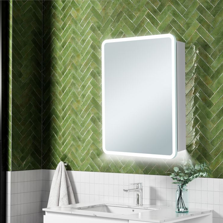 Akari 500mm 1 Door LED Mirrored Cabinet
