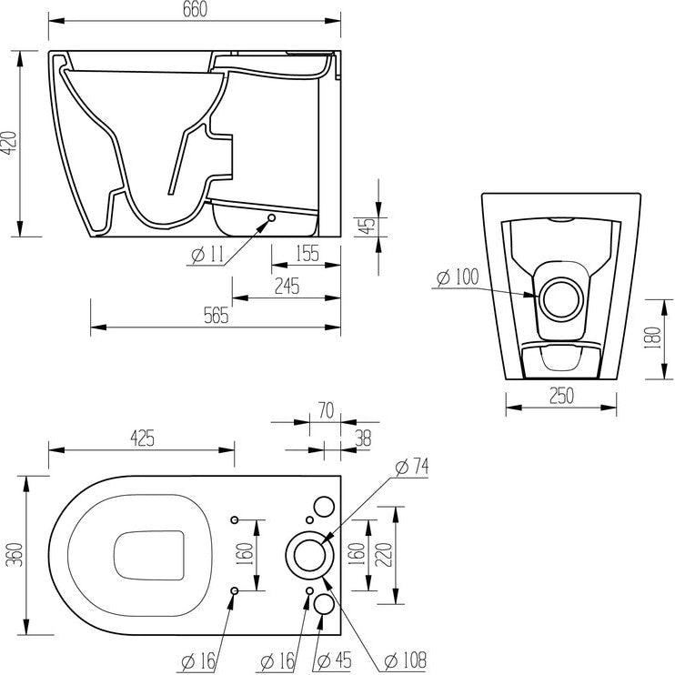 Jimi Close Coupled Fully Shrouded WC & Soft Close Seat
