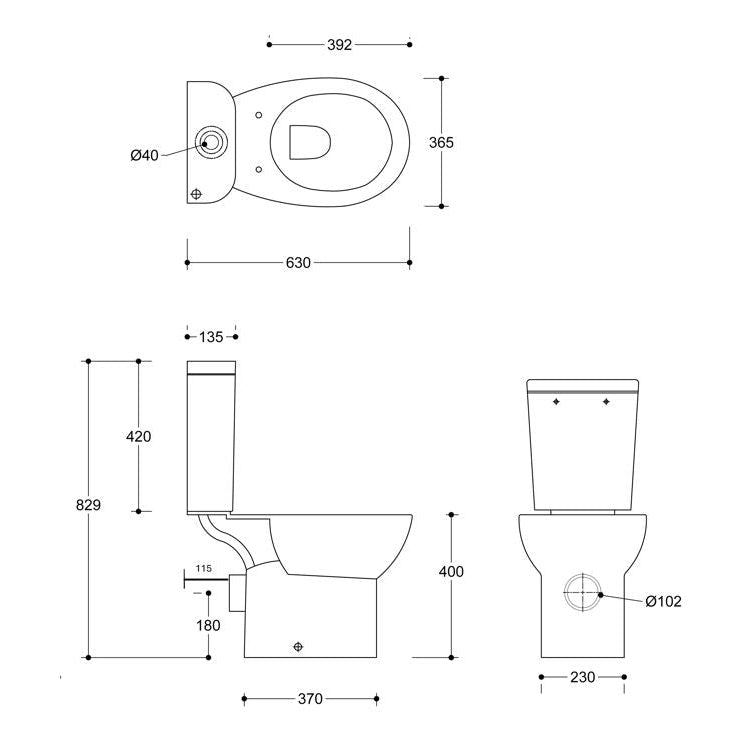 Close Coupled Rimless WC & Soft Close Seat