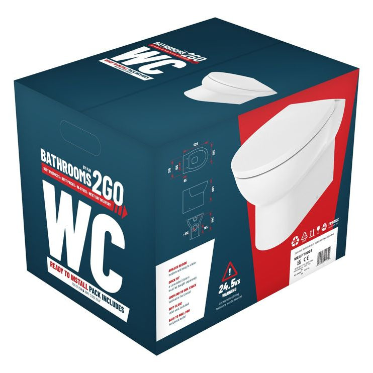 //2Go Rimless Back To Wall WC & Soft Close Seat