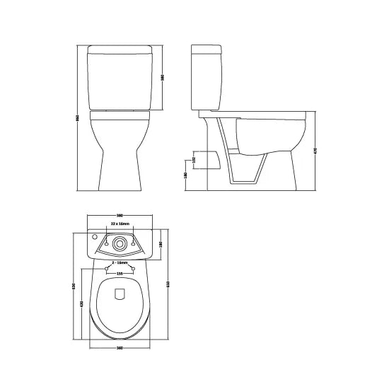 nuie Accessible Comfort Height Close Coupled Toilet