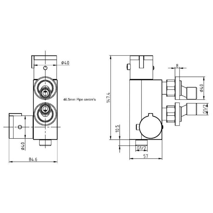 Thermostatic Vertical Valve for Douche