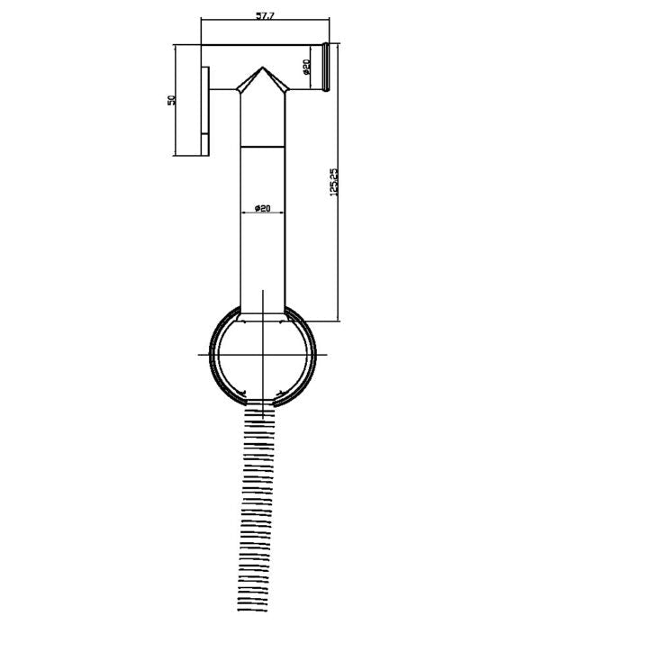 Douche Handset, Flexi and Holder