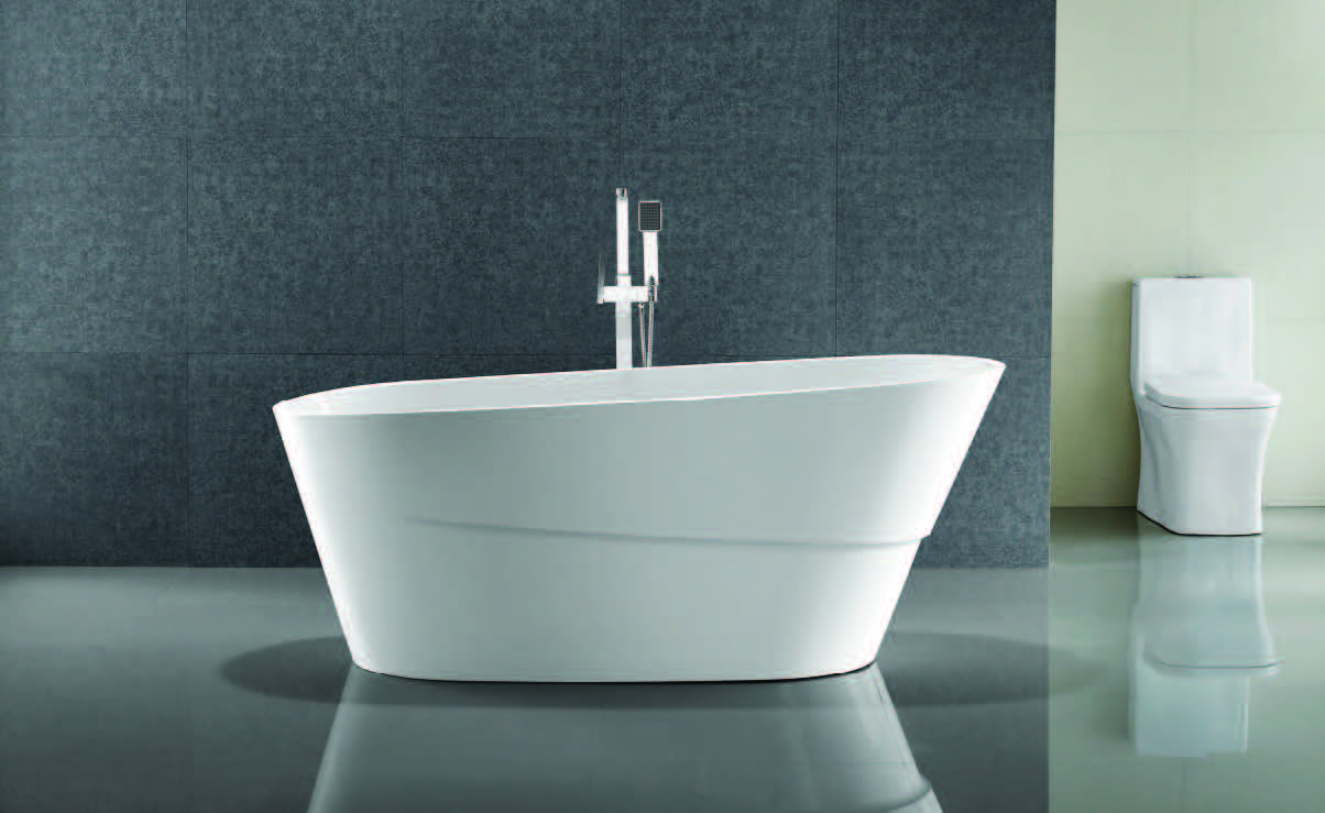 OVO Freestanding Bathtub White Gloss 1700MM X 790MM X 680MM
