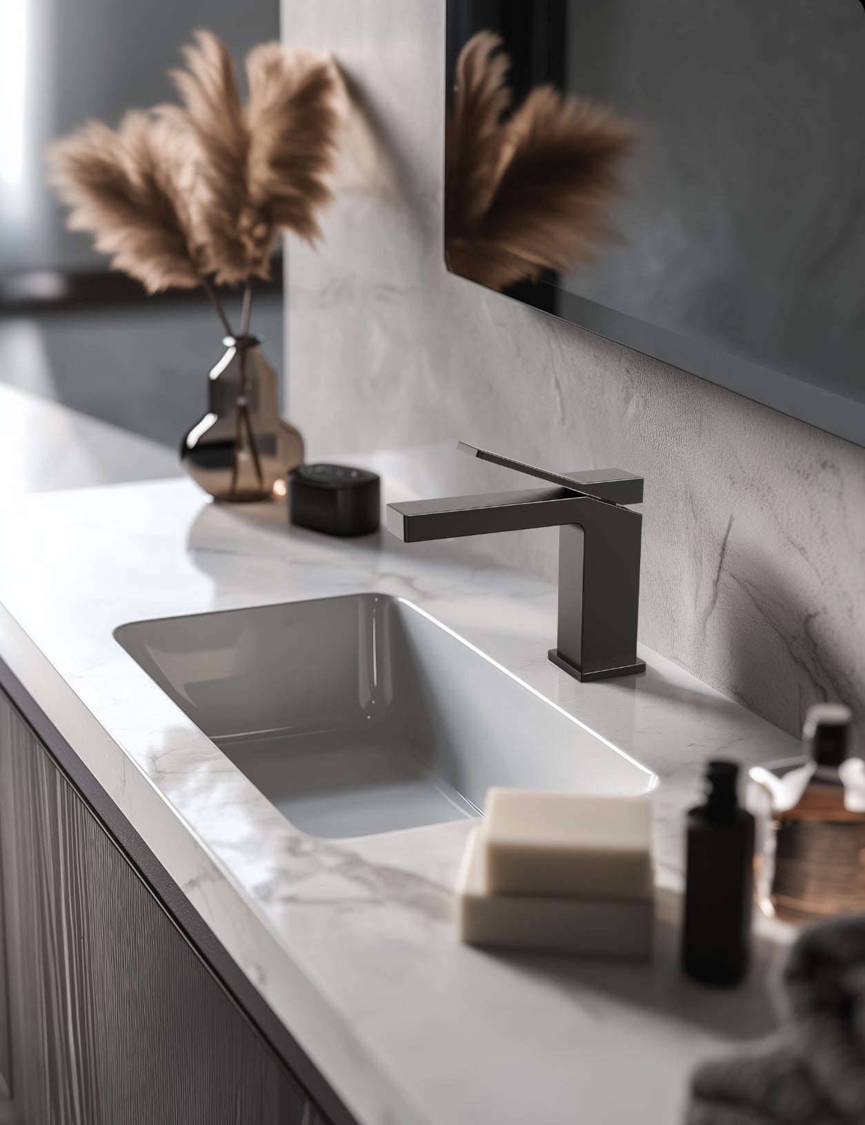 Blaze Gunmetal Grey Brass Basin Mixer